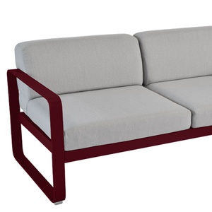 Canapé de jardin 2 places BELLEVIE Fermob Cerise noire-gris flanelle