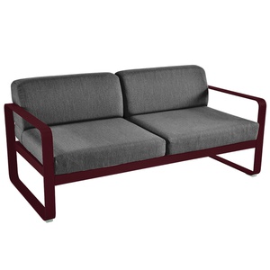Canapé de jardin 2 places BELLEVIE Fermob Cerise noire-gris graphite