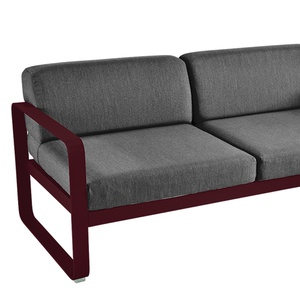 Canapé de jardin 2 places BELLEVIE Fermob Cerise noire-gris graphite