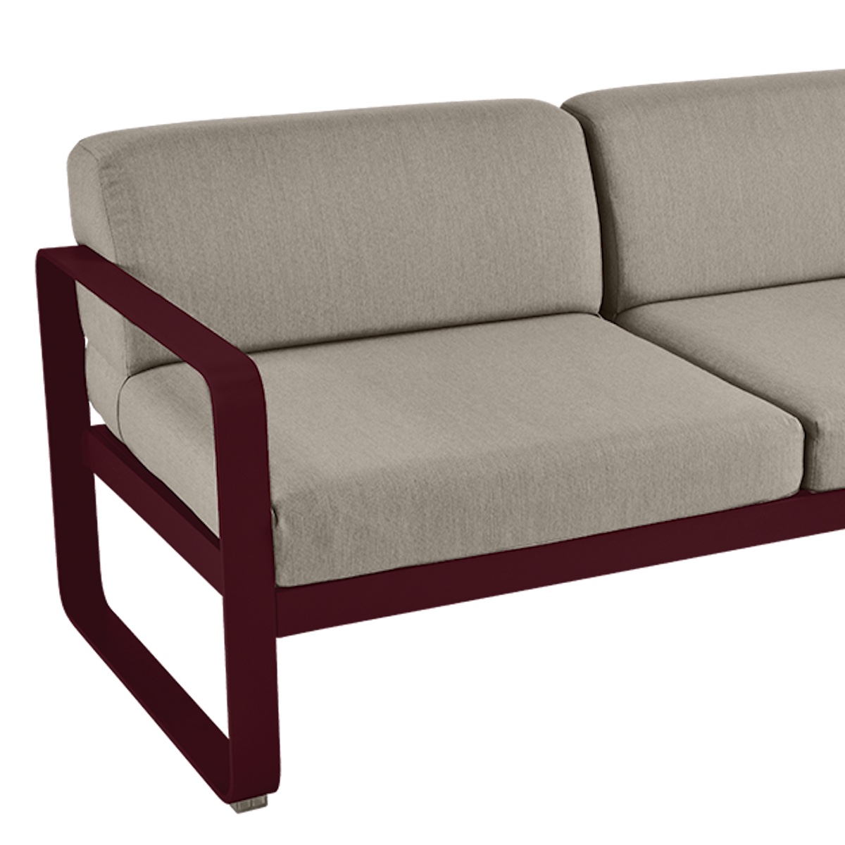 Canapé de jardin 2 places BELLEVIE Fermob Cerise noire-taupe grisé