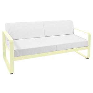 Canapé de jardin 2 places BELLEVIE Fermob citron givré-blanc grisé