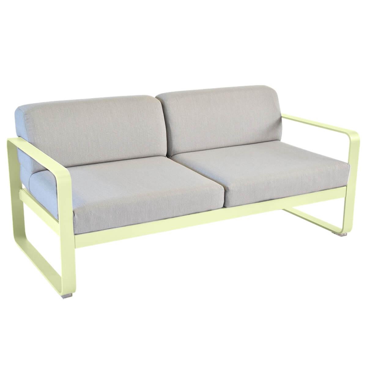 Canapé de jardin 2 places BELLEVIE Fermob citron givré-gris flanelle