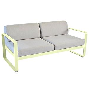 Canapé de jardin 2 places BELLEVIE Fermob citron givré-gris flanelle