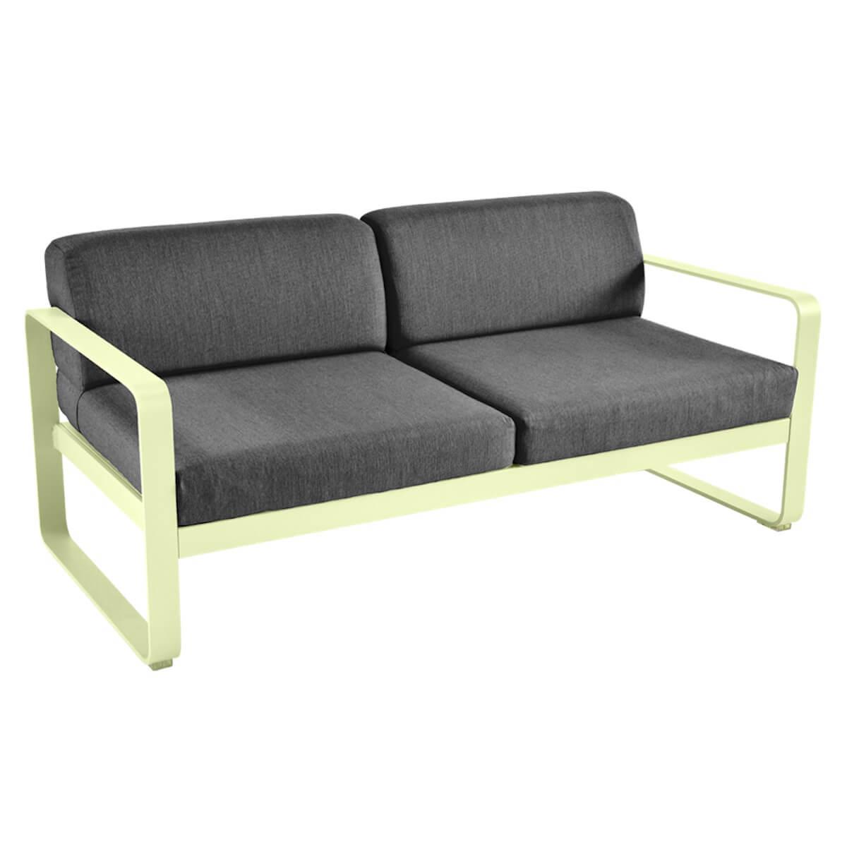 Canapé de jardin 2 places BELLEVIE Fermob citron givré-gris graphite