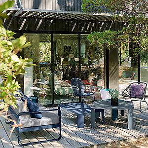 Canapé de jardin 2 places BELLEVIE Fermob citron givré-gris graphite