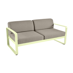 Canapé de jardin 2 places BELLEVIE Fermob citron givré-taupe grisé