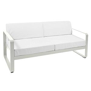 Canapé de jardin 2 places BELLEVIE Fermob gris argile-blanc grisé