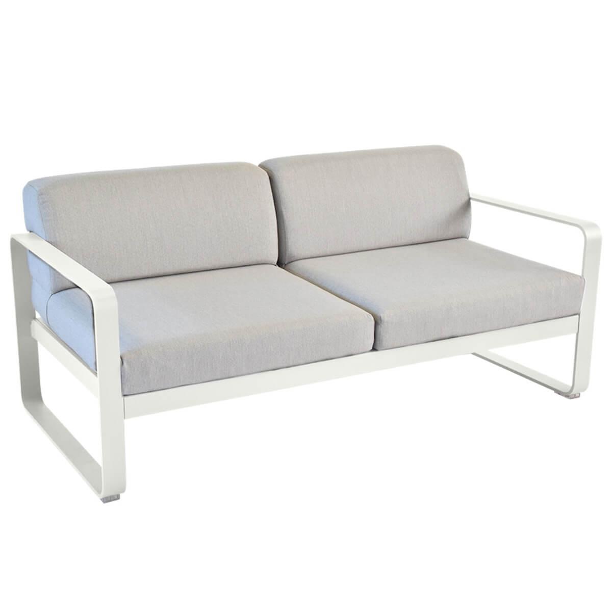 Canapé de jardin 2 places BELLEVIE Fermob gris argile-gris flanelle