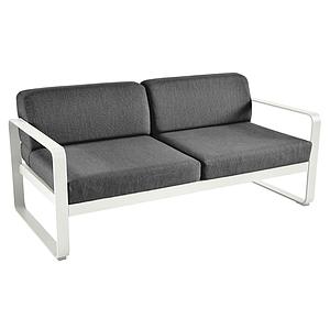 Canapé de jardin 2 places BELLEVIE Fermob gris argile-gris graphite