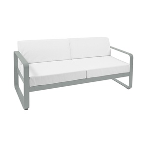 Canapé de jardin 2 places BELLEVIE Fermob gris lapilli- blanc grisé 