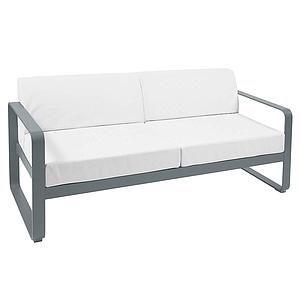 Canapé de jardin 2 places BELLEVIE Fermob gris orage-blanc grisé