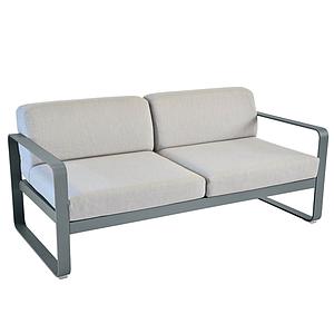 Canapé de jardin 2 places BELLEVIE Fermob gris orage-gris flanelle
