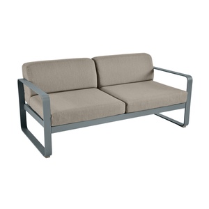 Canapé de jardin 2 places BELLEVIE Fermob gris orage-taupe grisé