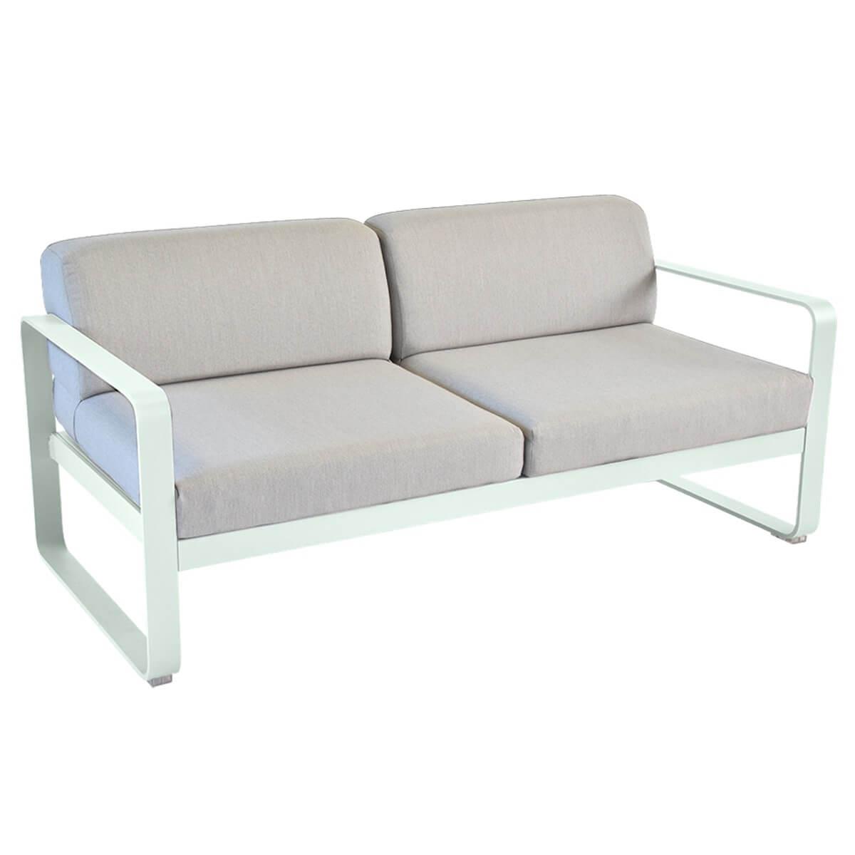 Canapé de jardin 2 places BELLEVIE Fermob menthe glaciale-gris flanelle