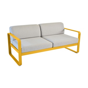 Canapé de jardin 2 places BELLEVIE Fermob miel NEW-gris flanelle