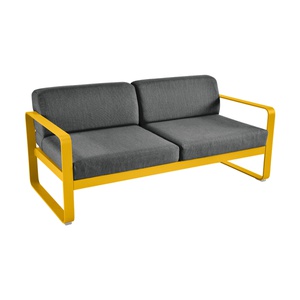 Canapé de jardin 2 places BELLEVIE Fermob miel NEW-gris graphite