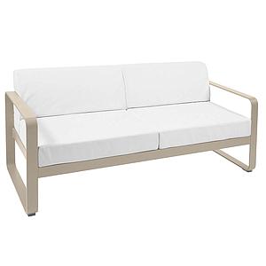 Canapé de jardin 2 places BELLEVIE Fermob muscade-blanc grisé