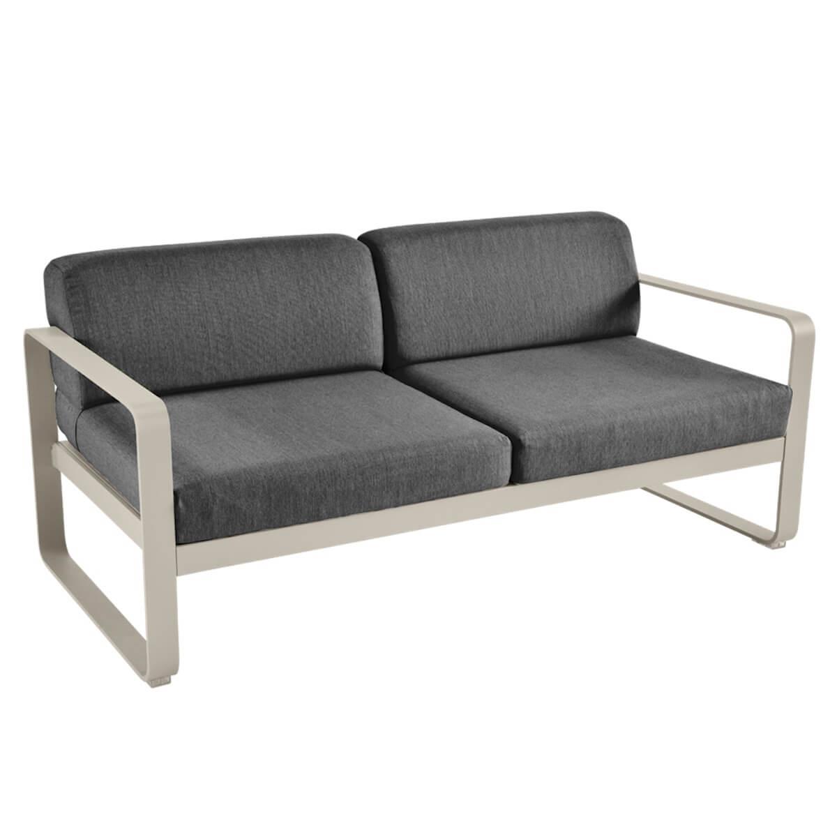 Canapé de jardin 2 places BELLEVIE Fermob muscade-gris graphite