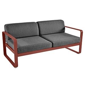 Canapé de jardin 2 places BELLEVIE Fermob ocre rouge-gris graphite
