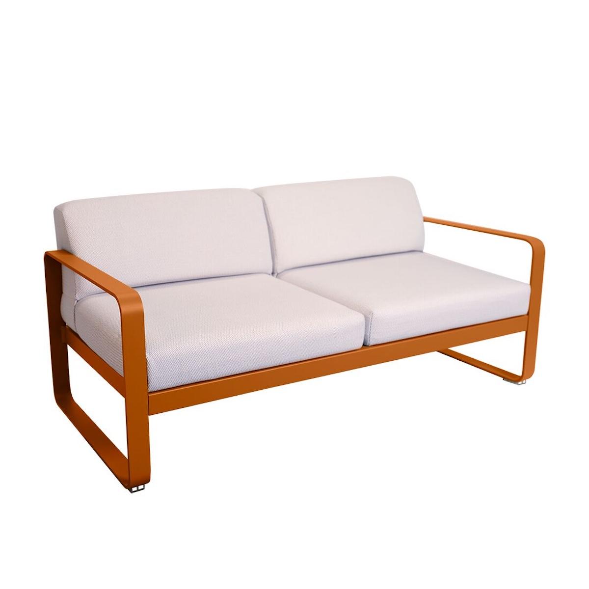 Canapé de jardin 2 places BELLEVIE Fermob orange confite-perle