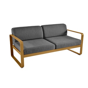 Canapé de jardin 2 places BELLEVIE Fermob pain d'épices-gris graphite