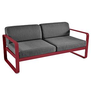 Canapé de jardin 2 places BELLEVIE Fermob piment-gris graphite