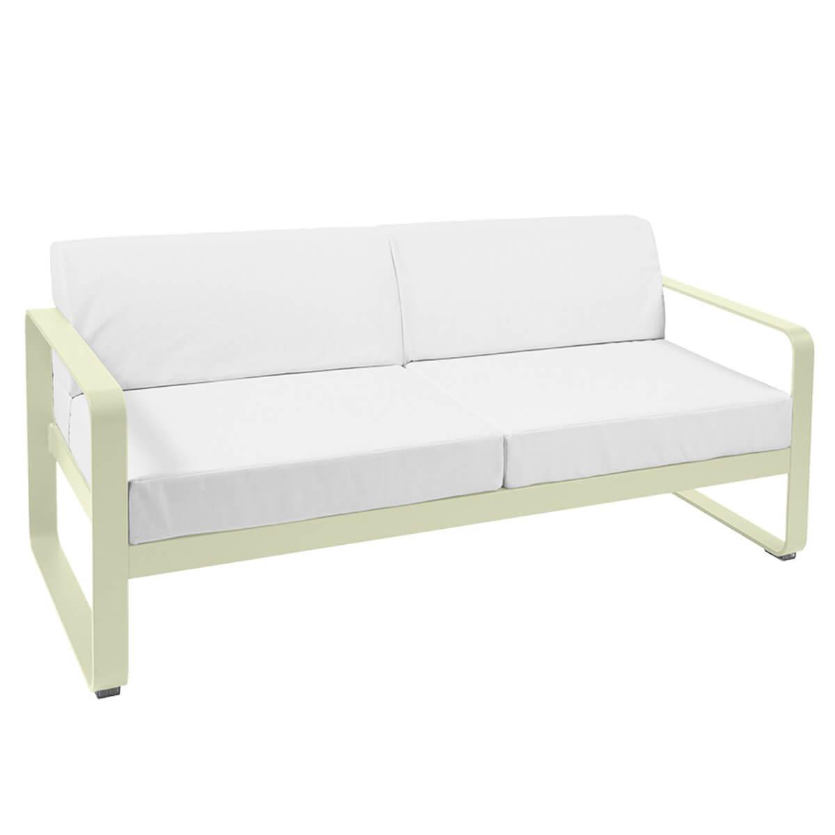 Canapé de jardin 2 places BELLEVIE Fermob tilleul-blanc grisé