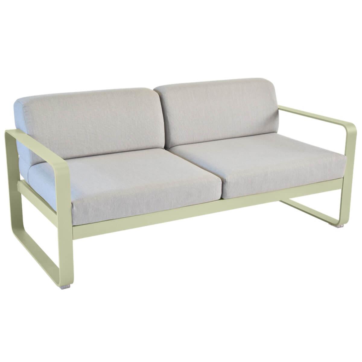 Canapé de jardin 2 places BELLEVIE Fermob tilleul-gris flanelle