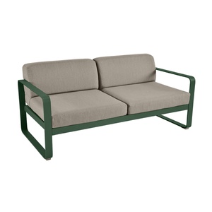 Canapé de jardin 2 places BELLEVIE Fermob vert cèdre-taupe grisé