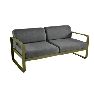Canapé de jardin 2 places BELLEVIE Fermob vert pesto-gris graphite