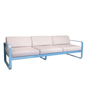 Canapé de jardin 3 places BELLEVIE bleu maya-gris graphite