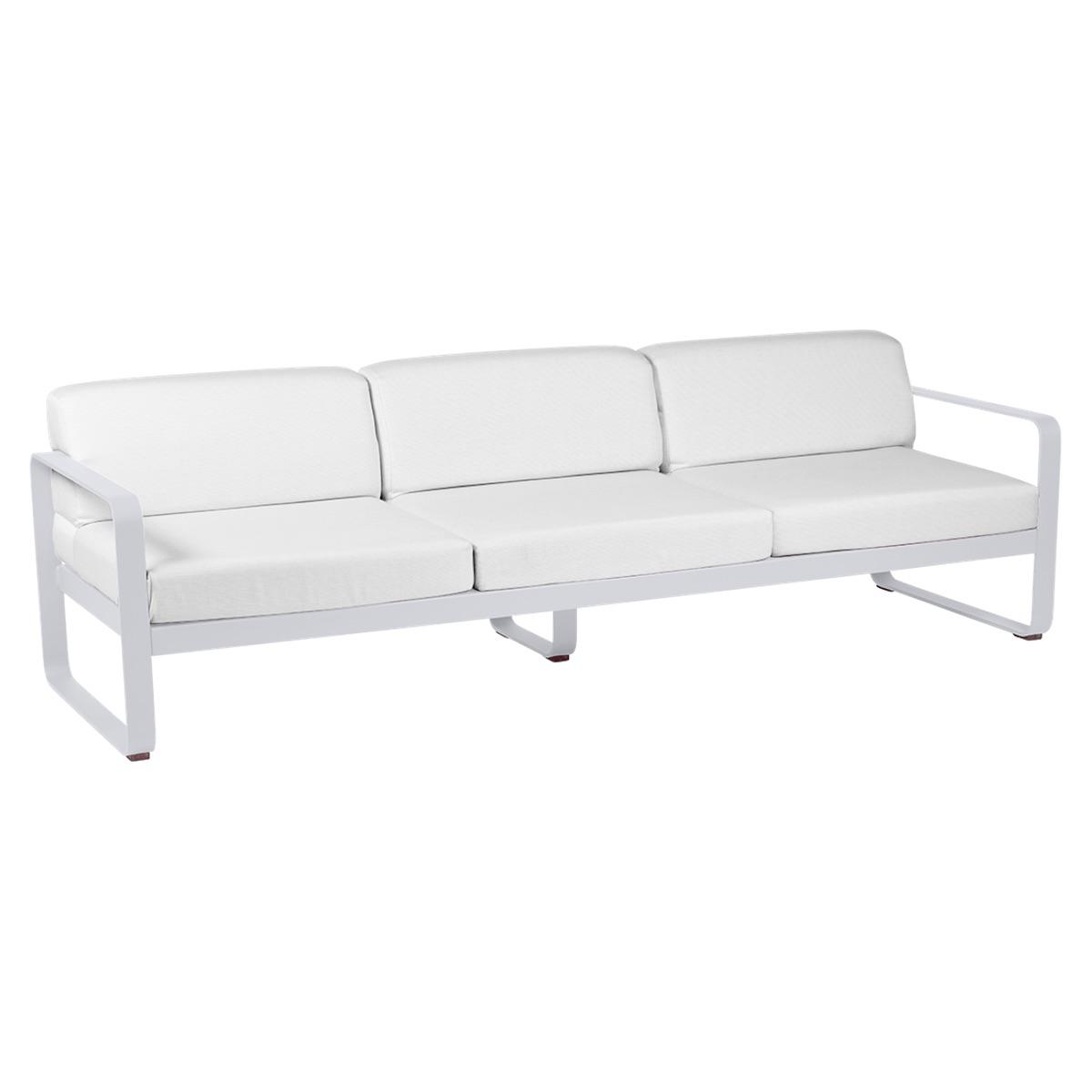 Canapé de jardin 3 places BELLEVIE Fermob blanc coton-blanc grisé
