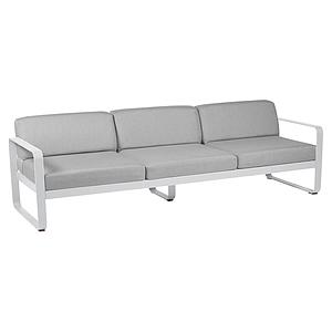 Canapé de jardin 3 places BELLEVIE Fermob blanc coton-gris flanelle
