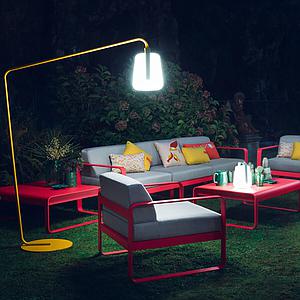 Canapé de jardin 3 places BELLEVIE Fermob blanc coton-gris flanelle