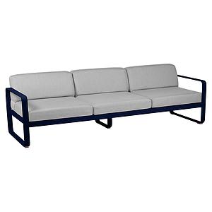 Canapé de jardin 3 places BELLEVIE Fermob bleu abysse-gris flanelle