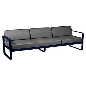 Canapé de jardin 3 places BELLEVIE Fermob bleu abysse-gris graphite
