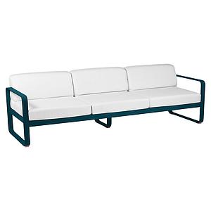 Canapé de jardin 3 places BELLEVIE Fermob bleu acapulco-blanc grisé