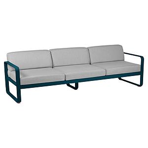 Canapé de jardin 3 places BELLEVIE Fermob bleu acapulco-gris flanelle