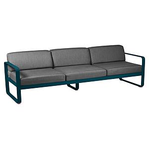 Canapé de jardin 3 places BELLEVIE Fermob bleu acapulco-gris graphite