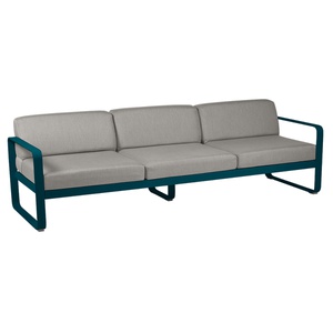 Canapé de jardin 3 places BELLEVIE Fermob bleu acapulco-taupe grisé 