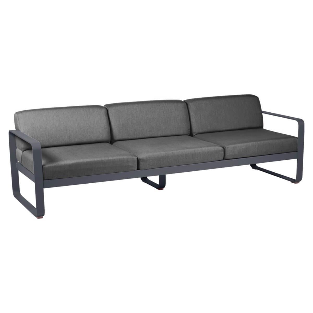 Canapé de jardin 3 places BELLEVIE Fermob carbone-gris graphite