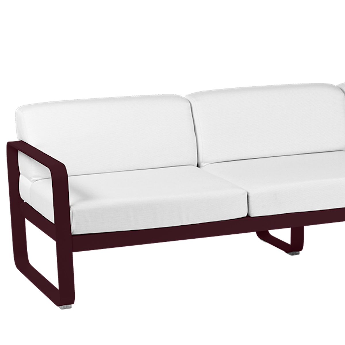 Canapé de jardin 3 places BELLEVIE Fermob Cerise noire-blanc grisé