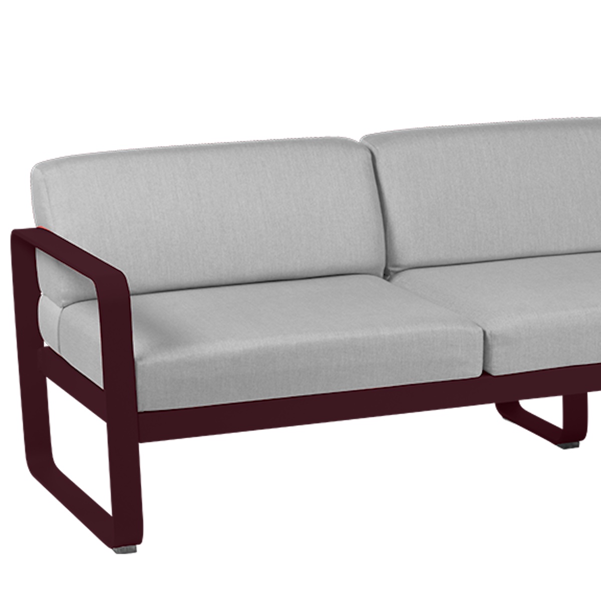 Canapé de jardin 3 places BELLEVIE Fermob Cerise noire-gris flanelle