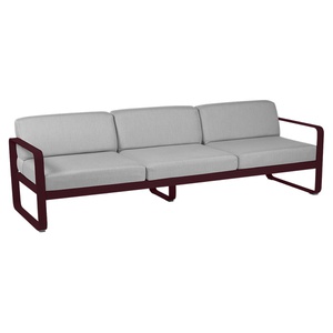 Canapé de jardin 3 places BELLEVIE Fermob Cerise noire-gris flanelle