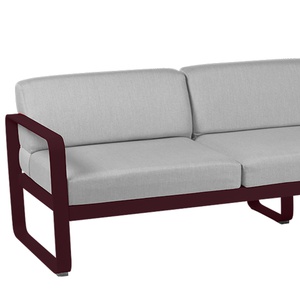 Canapé de jardin 3 places BELLEVIE Fermob Cerise noire-gris flanelle