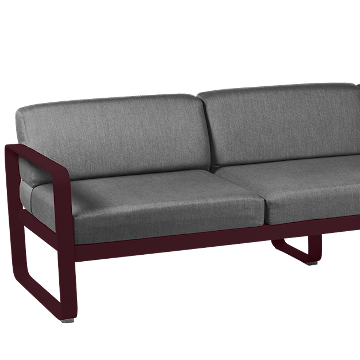 Canapé de jardin 3 places BELLEVIE Fermob Cerise noire-gris graphite