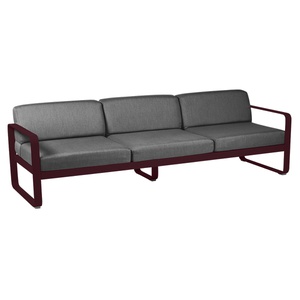 Canapé de jardin 3 places BELLEVIE Fermob Cerise noire-gris graphite