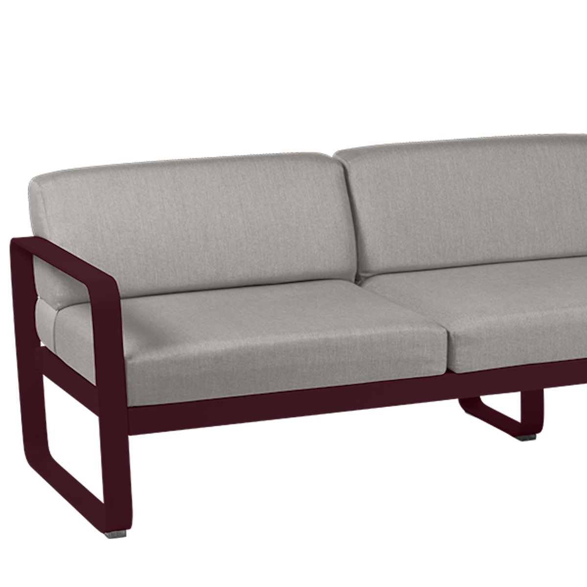 Canapé de jardin 3 places BELLEVIE Fermob Cerise noire-taupe grisé