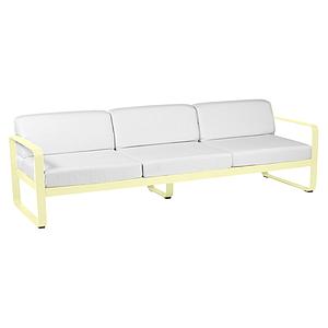 Canapé de jardin 3 places BELLEVIE Fermob citron givré-blanc grisé