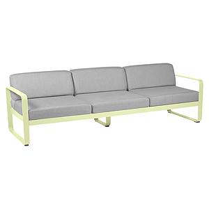Canapé de jardin 3 places BELLEVIE Fermob citron givré-gris flanelle